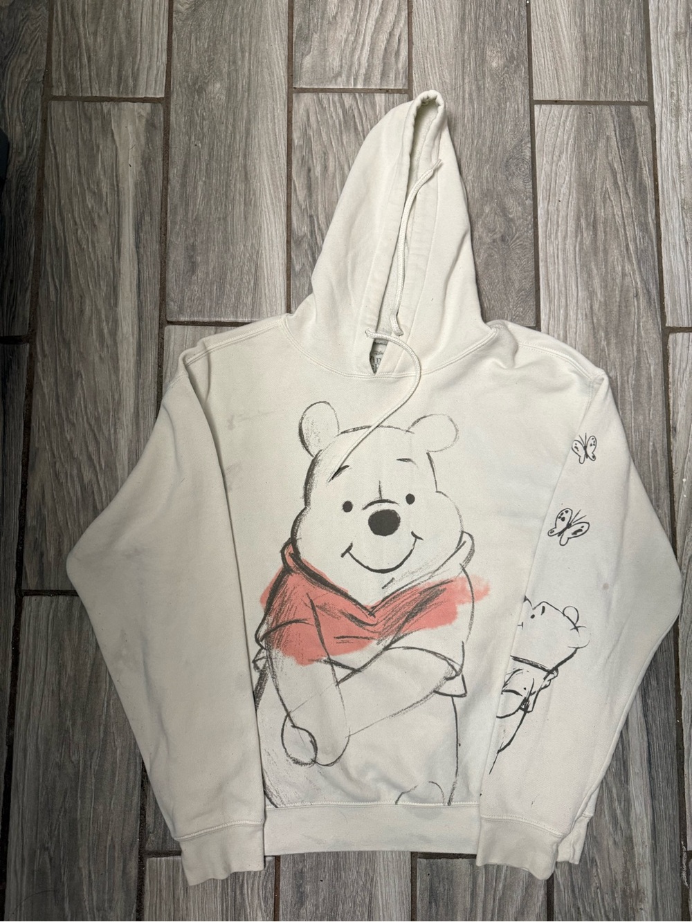 Disney Winnie the Pooh Women’s Casual Graphic Hoodie White/Black
